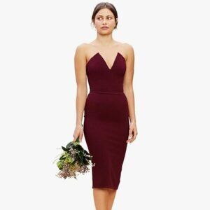 NWT Dress The Population Perla Burgundy Knee Length Cocktail Dress